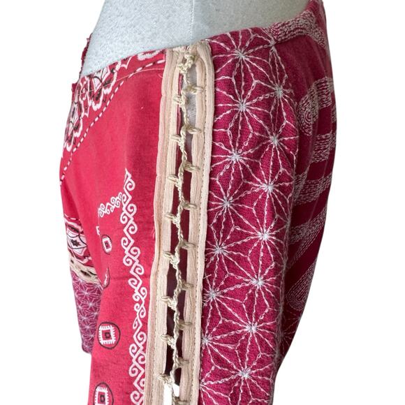 FREE PEOPLE Thunder Road Tee Western Bandana Boho Oversized XS - Picture 6 of 12